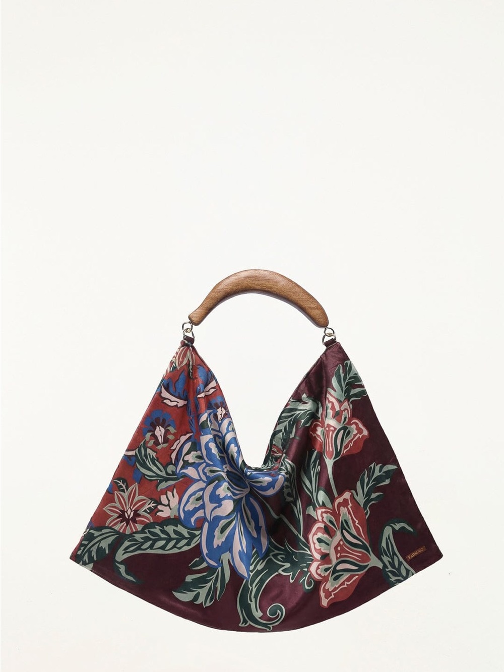 FARM RIO Velvet Wood Handle Small Scarf Bag